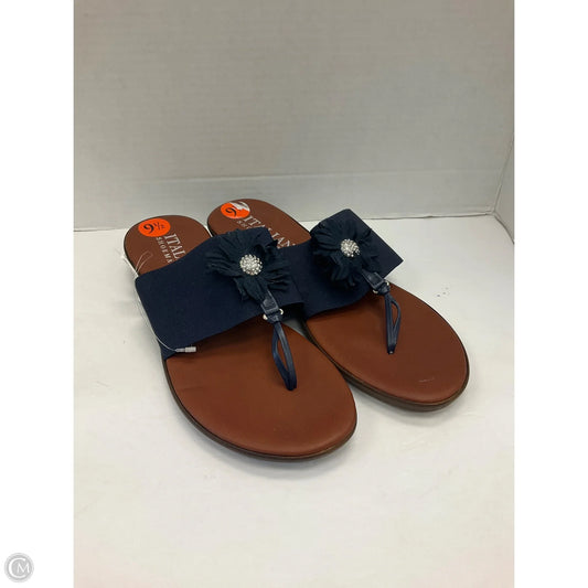 Sandals Flats By Italian Shoemakers In Blue, Size: 9.5