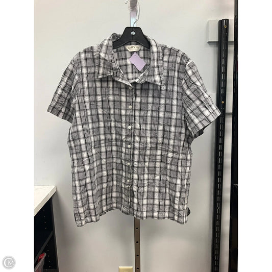 Top Short Sleeve By Orvis In Black & White, Size: 16