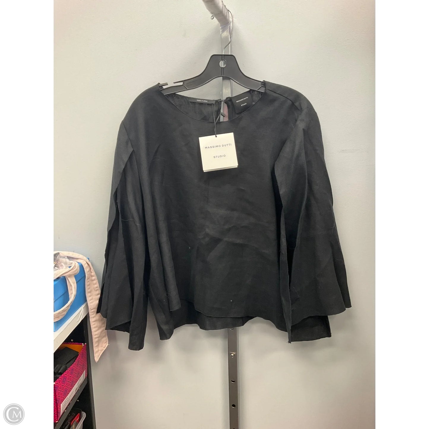 Top Long Sleeve By Massimo Dutti In Black, Size: L