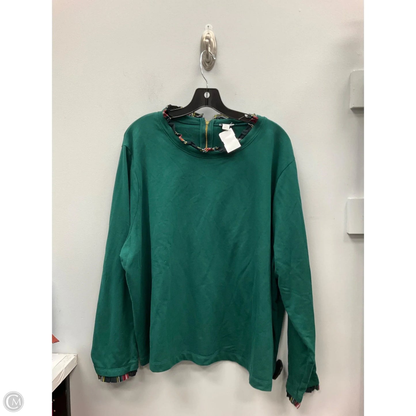 Top Long Sleeve By J. Crew In Green, Size: 3x
