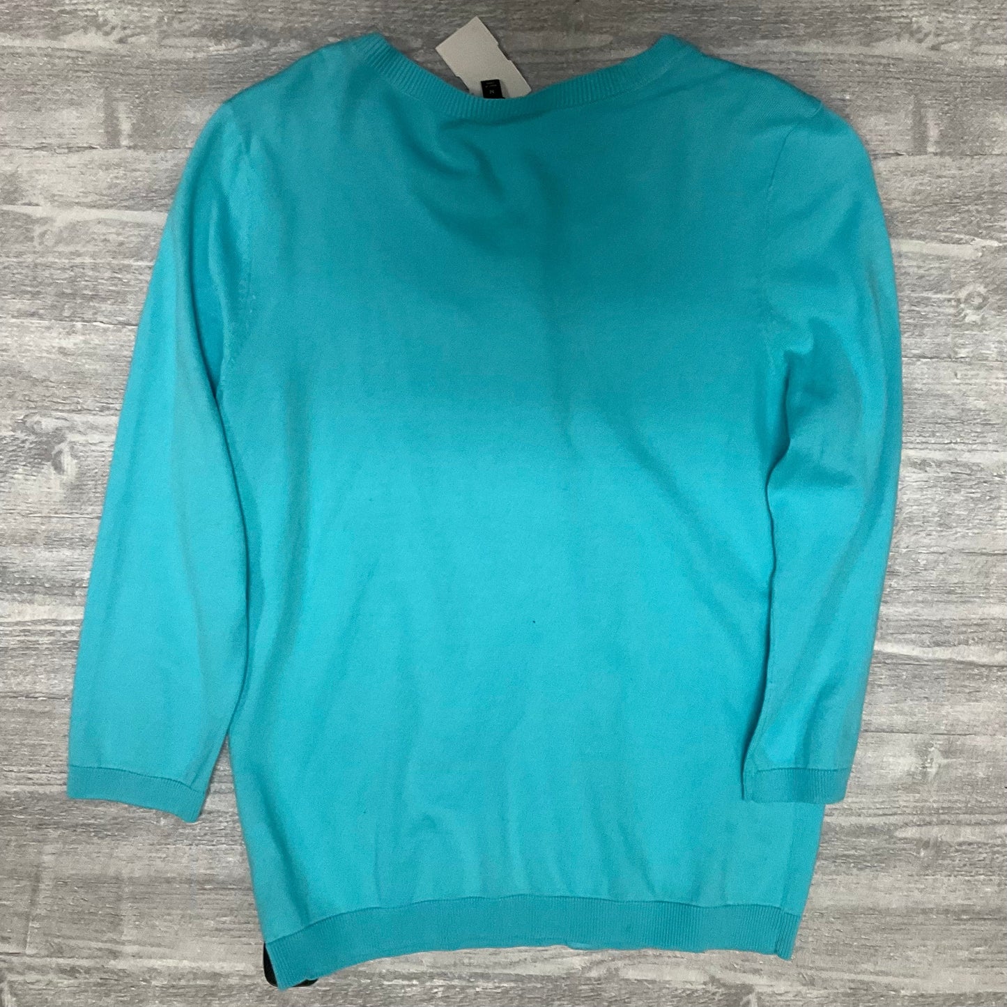 Sweater Cardigan By Talbots In Aqua, Size: M