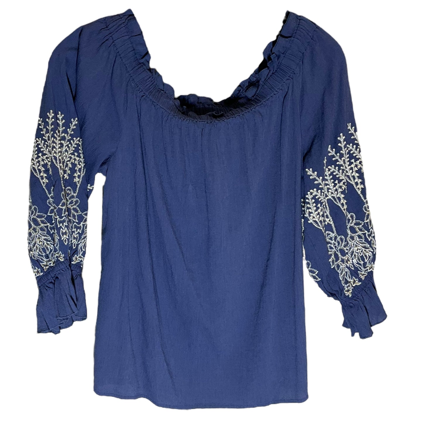 Top Long Sleeve By Inc In Blue, Size: M