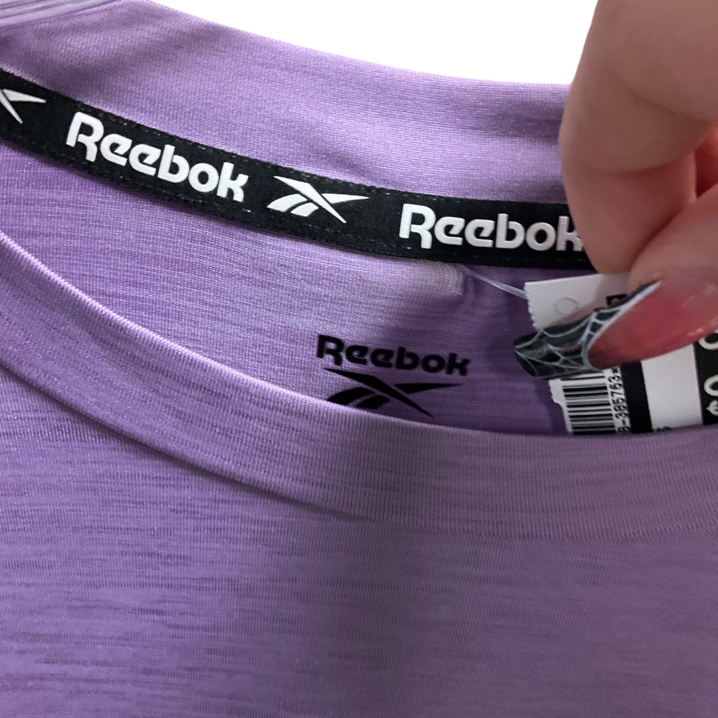 Athletic Top Short Sleeve By Reebok In Purple, Size: M