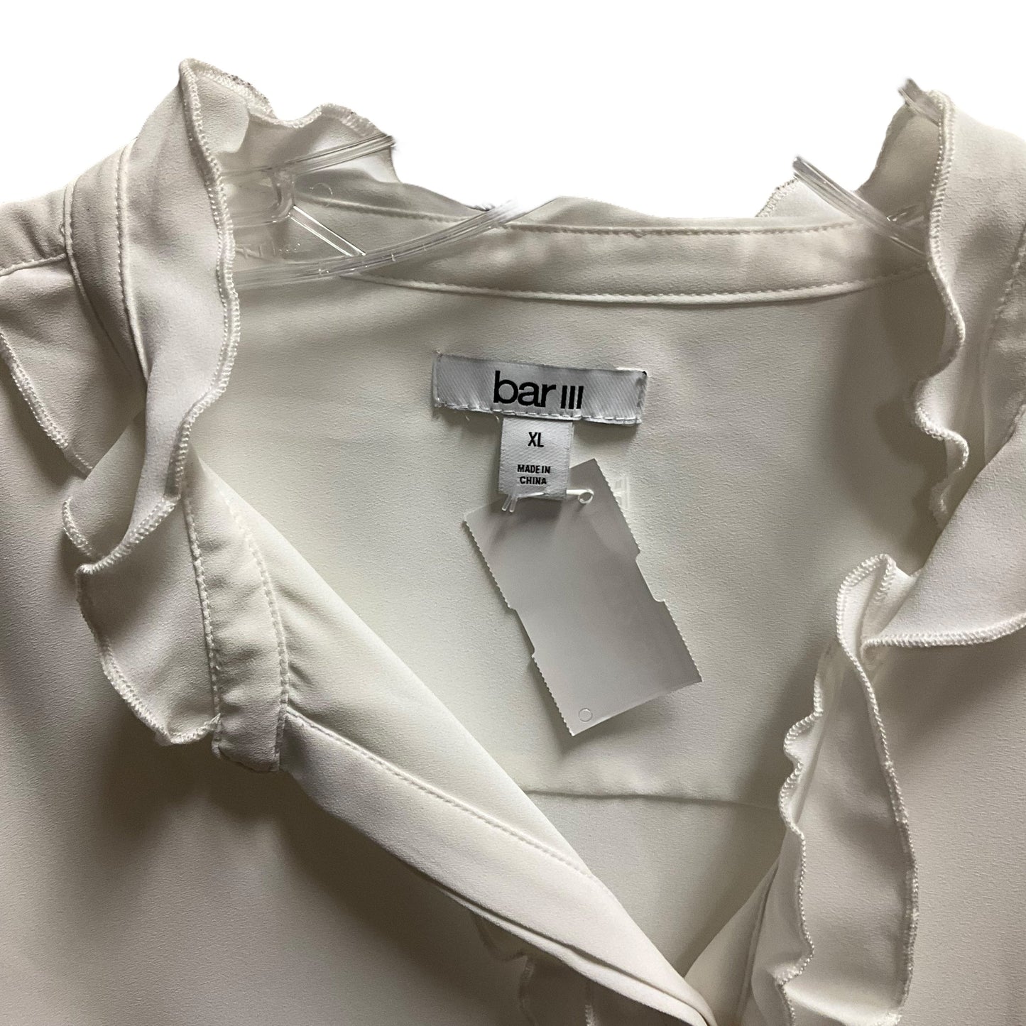 Top Long Sleeve By Bar Iii In White, Size: Xl