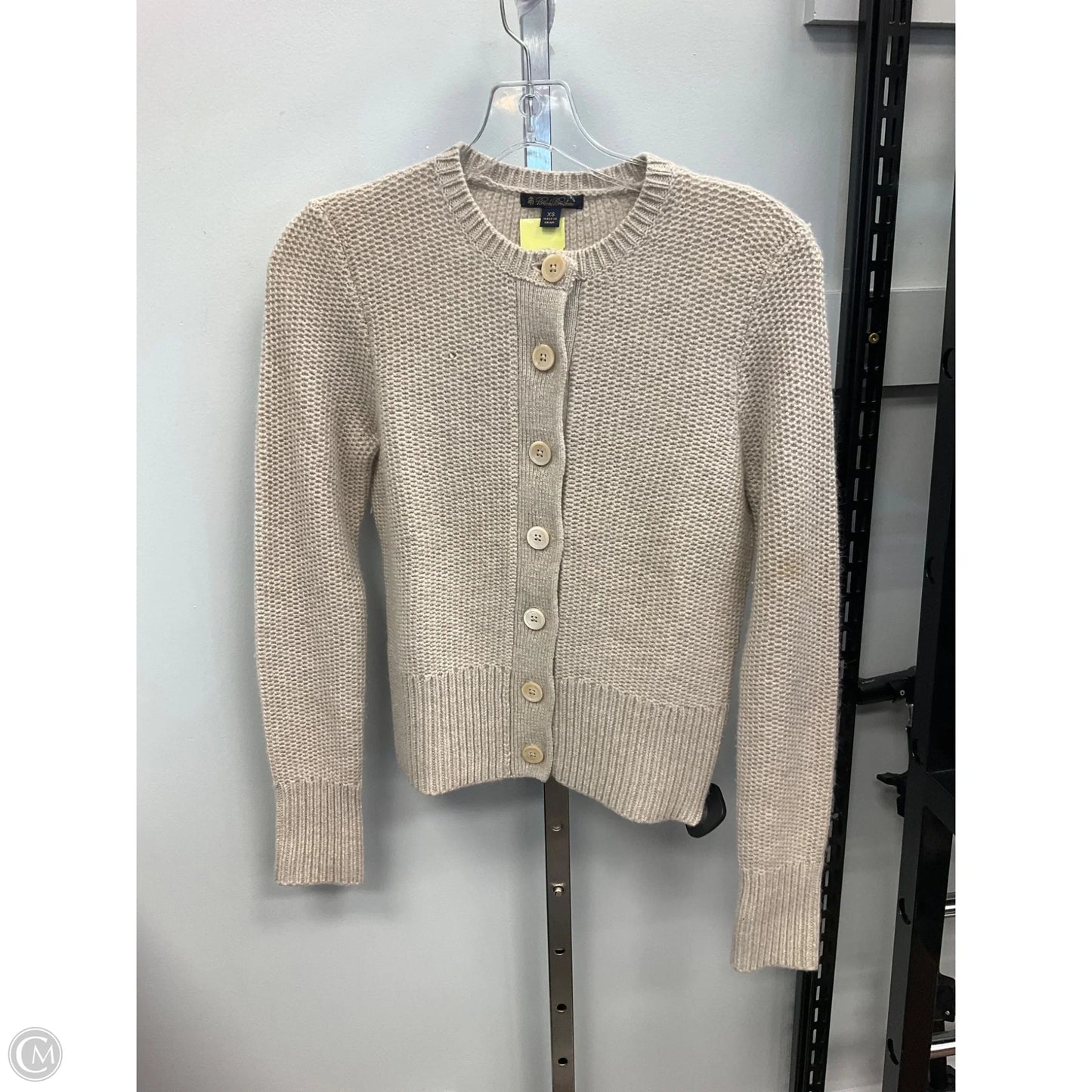 Sweater Cardigan By Brooks Brothers In Beige, Size: Xs