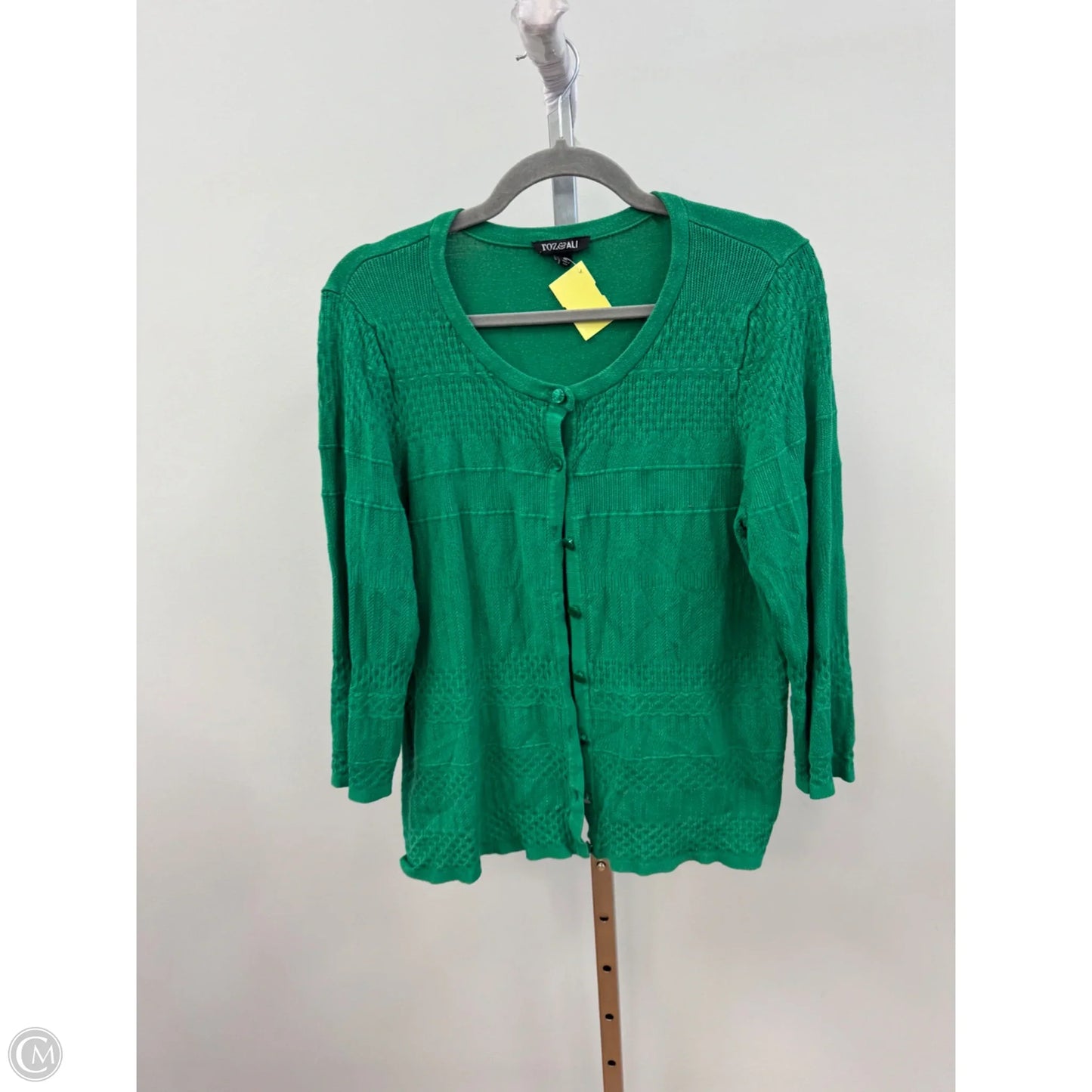 Sweater Cardigan By Roz And Ali In Green, Size: Xl