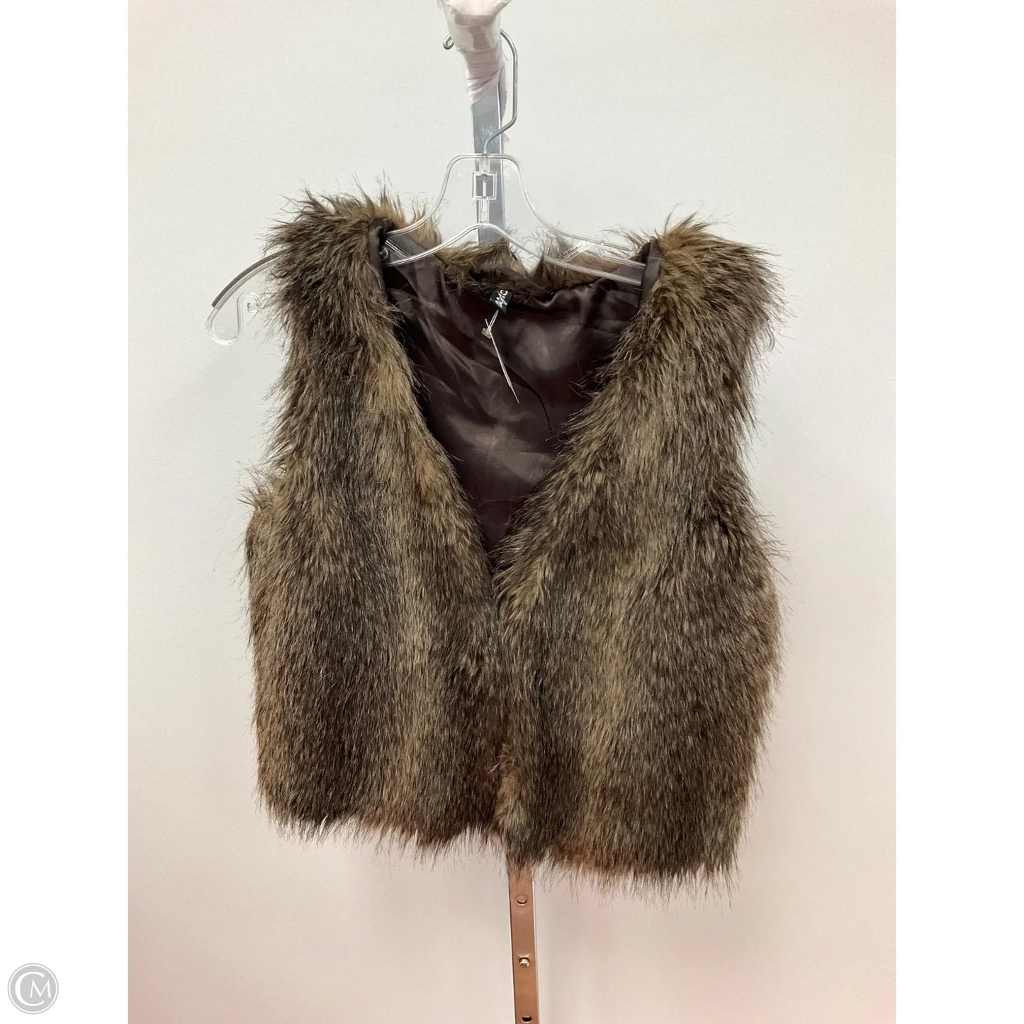 Vest Faux Fur & Sherpa By Divided In Brown, Size: M