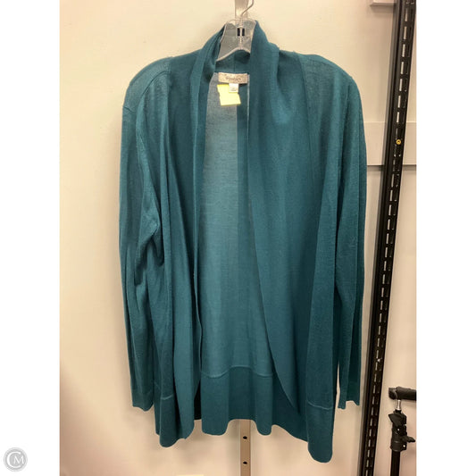 Sweater Cardigan By Dressbarn In Teal, Size: Xl