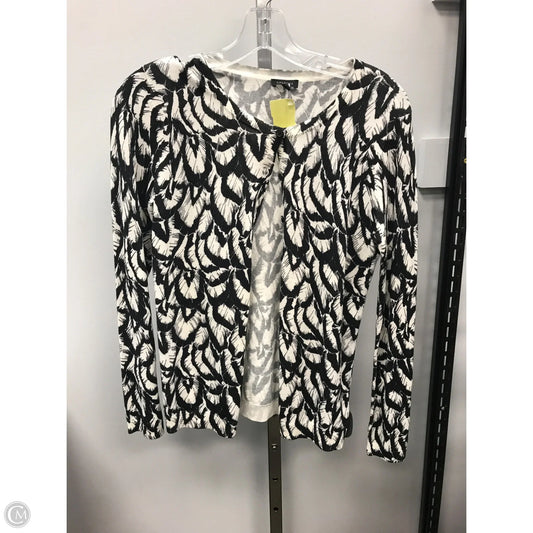 Sweater Cardigan By Talbots In Black & White, Size: Xs