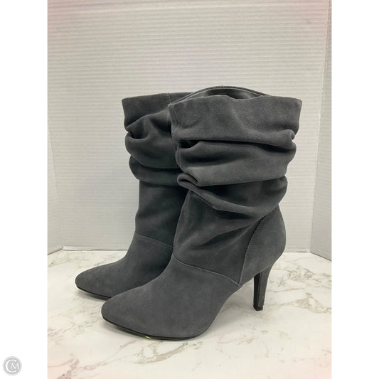 Boots Mid-calf Heels By Kelly And Katie In Grey, Size: 8.5