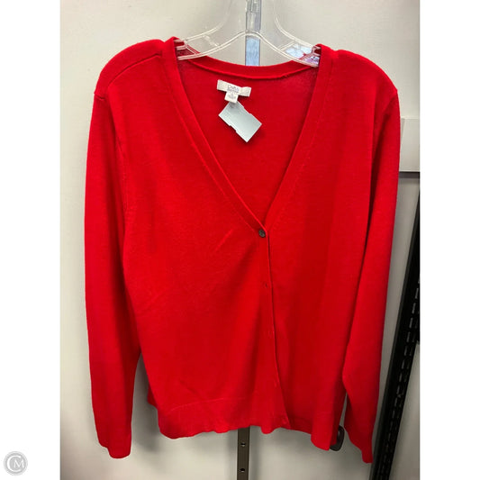Sweater Cardigan By Croft And Barrow In Red, Size: Xl