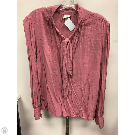 Blouse Long Sleeve By A New Day In Mauve, Size: Xl