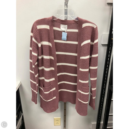Sweater Cardigan By Pink Rose In Mauve, Size: L
