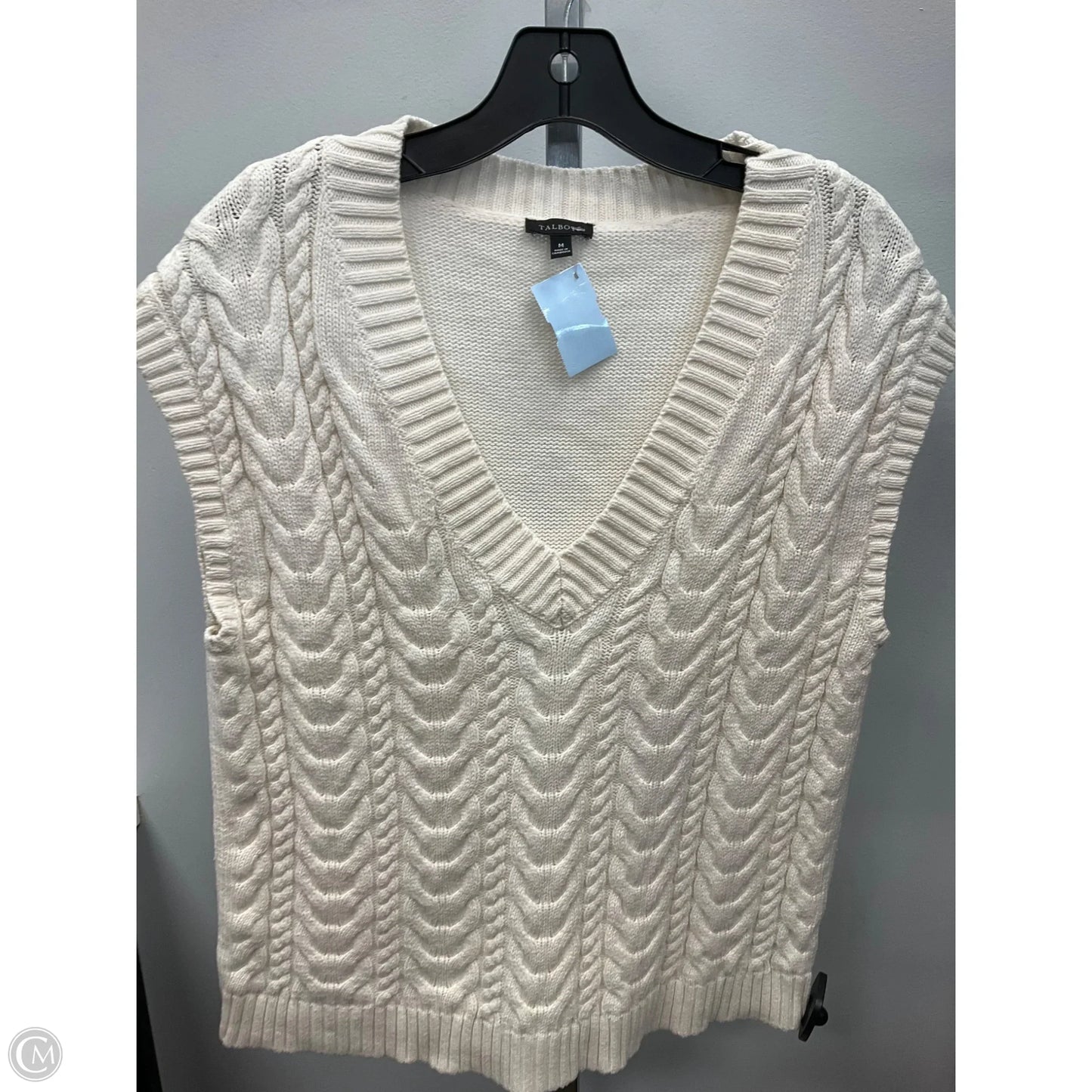 Vest Sweater By Talbots In Cream, Size: M