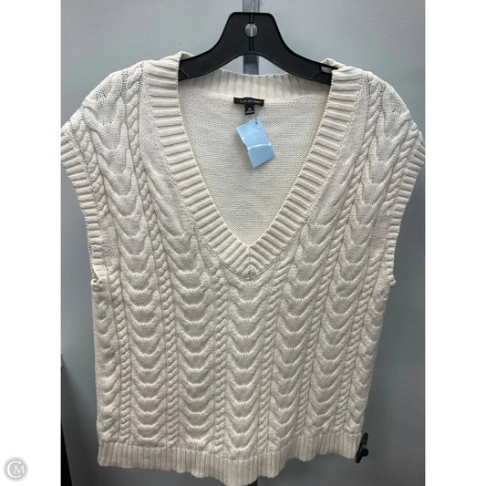 Vest Sweater By Talbots In Cream, Size: M