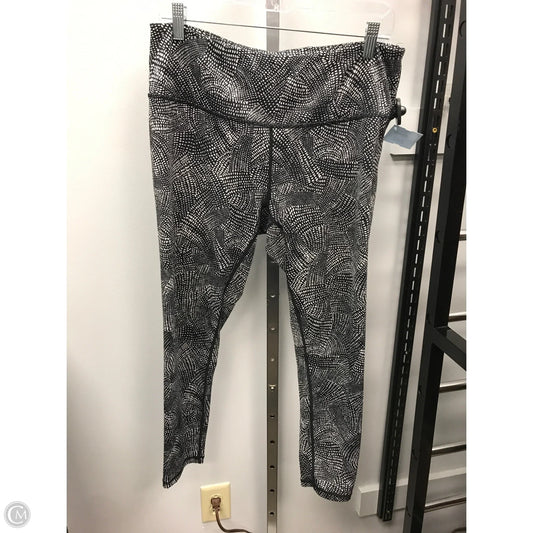 Athletic Leggings By Zella In Black & White, Size: L