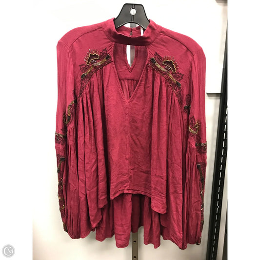 Top Long Sleeve By Free People In Maroon, Size: Xs
