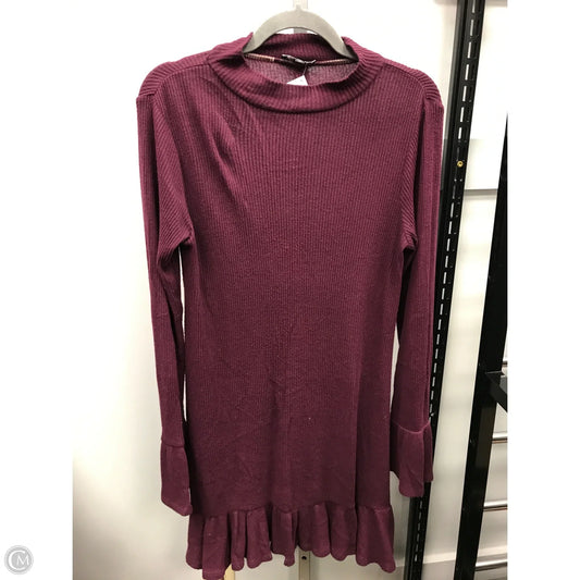 Dress Sweater By Express In Maroon, Size: S