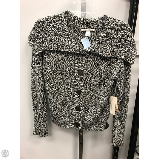 Sweater Cardigan By Kenneth Cole In Black & White, Size: S