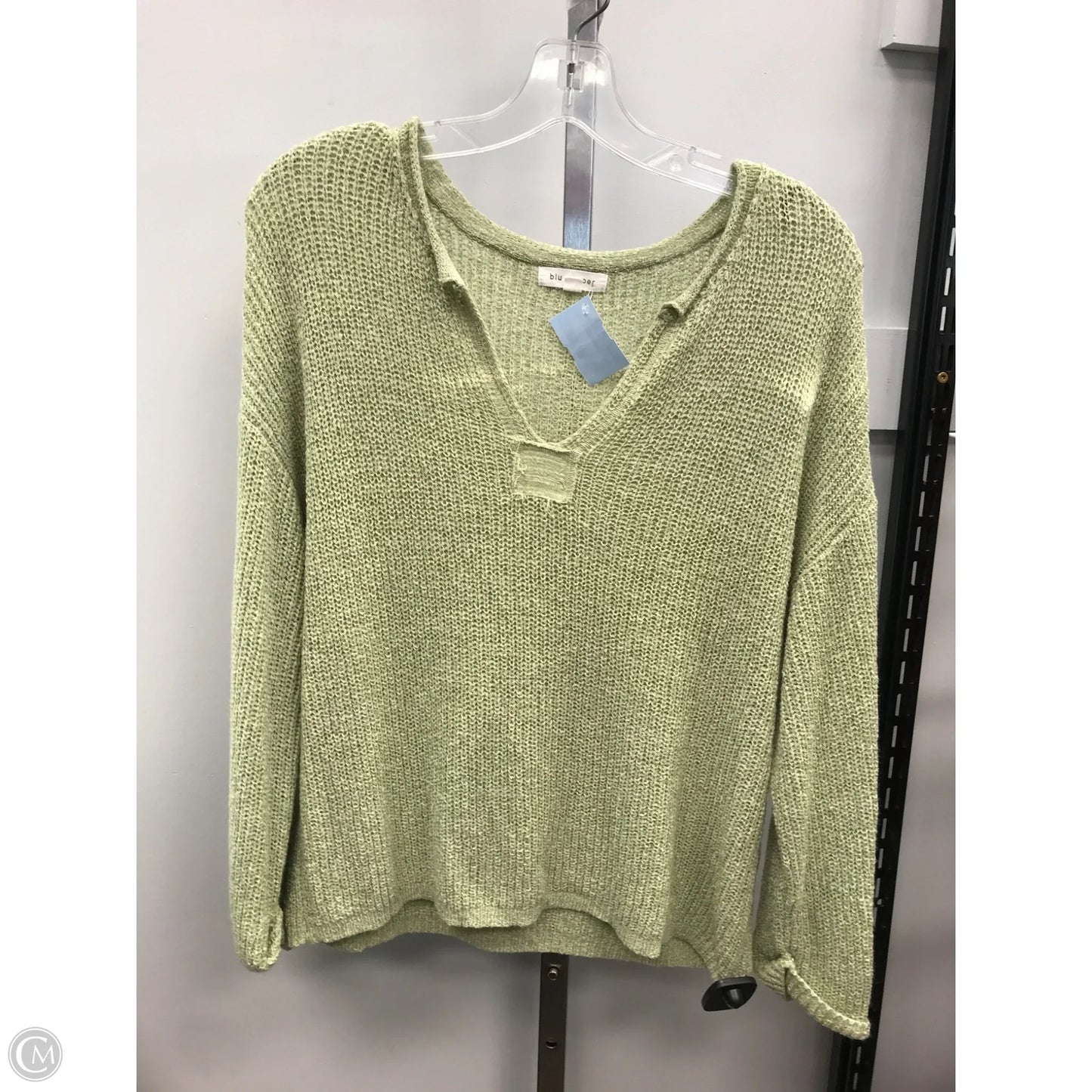 Top Long Sleeve By Blu Pepper In Green, Size: M