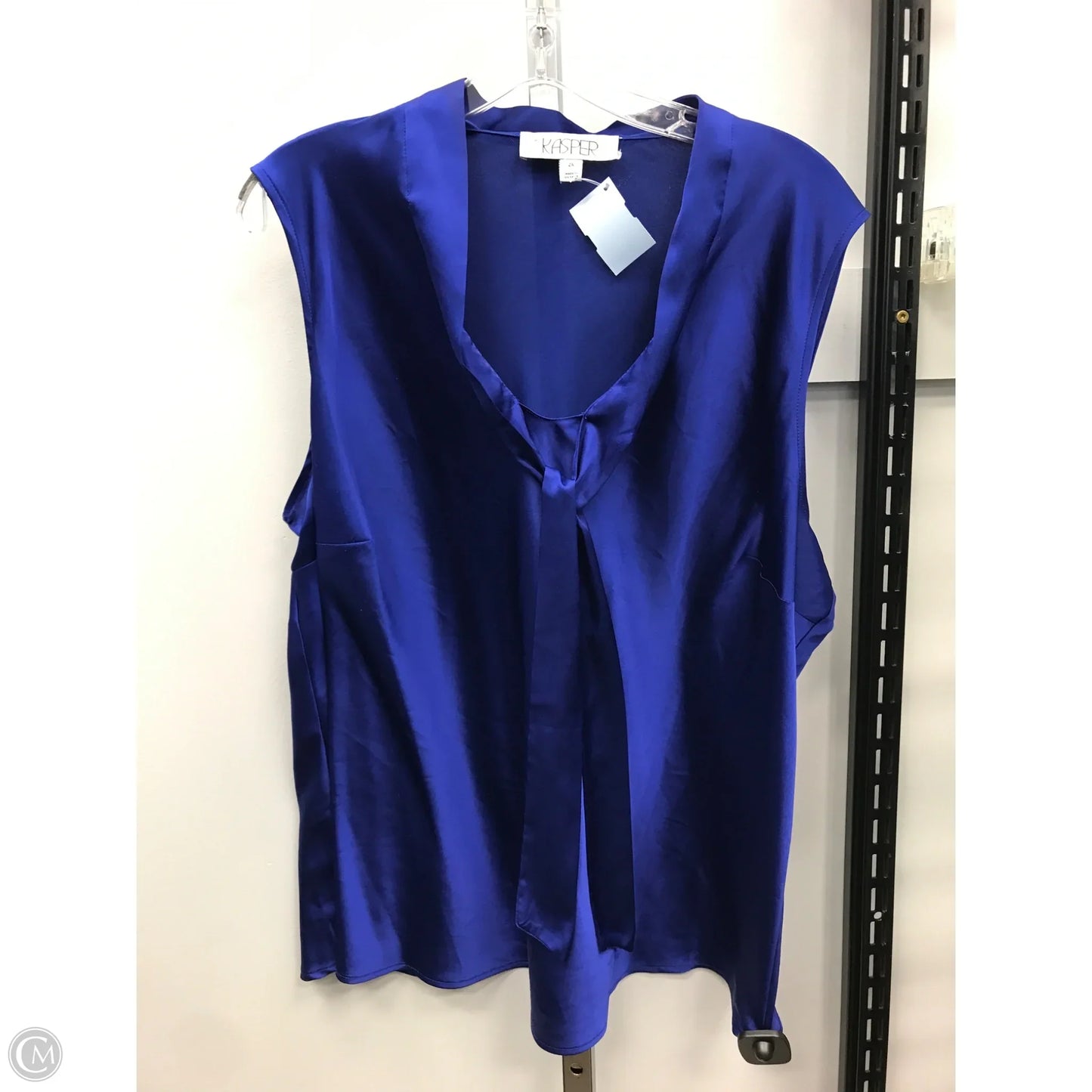 Top Sleeveless By Kasper In Blue, Size: 2x