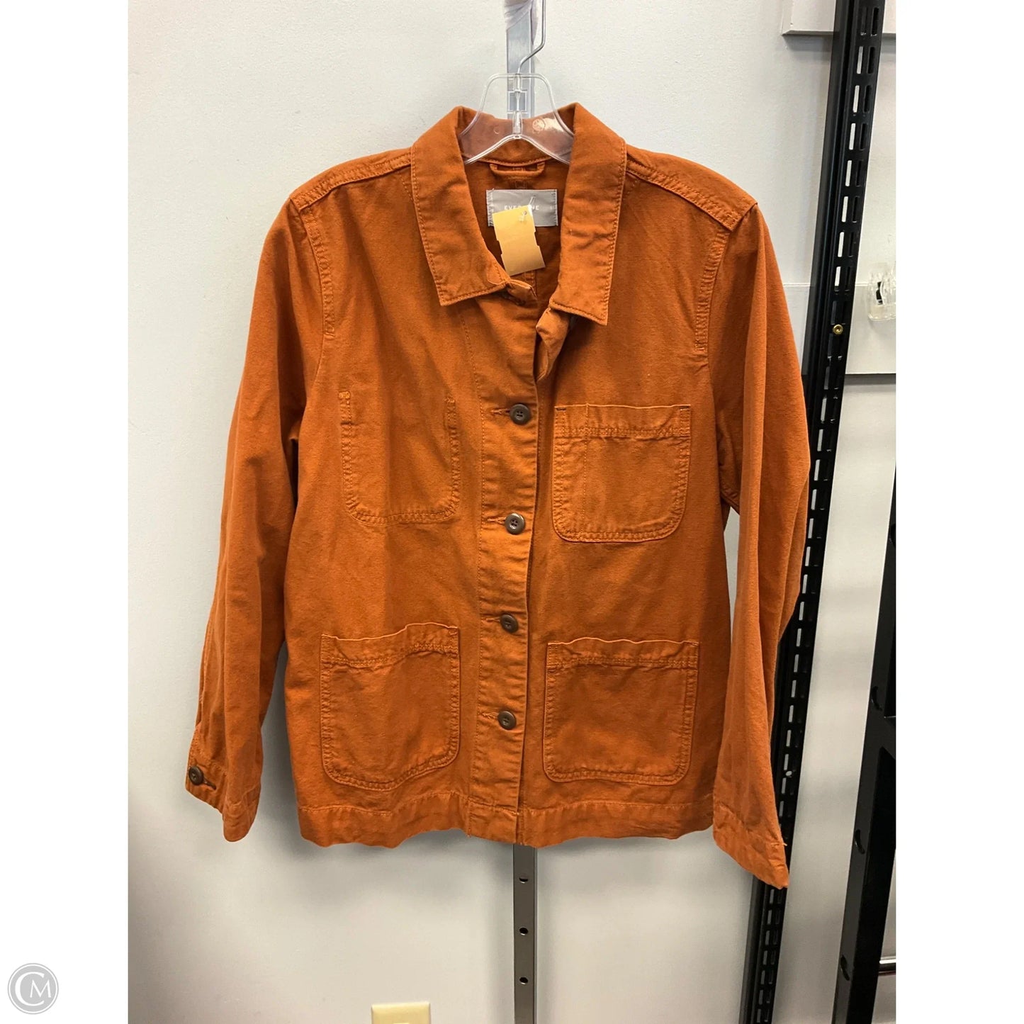 Jacket Shirt By Everlane In Brown, Size: L