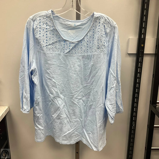 Top Long Sleeve By Croft And Barrow In Blue, Size: Xxl