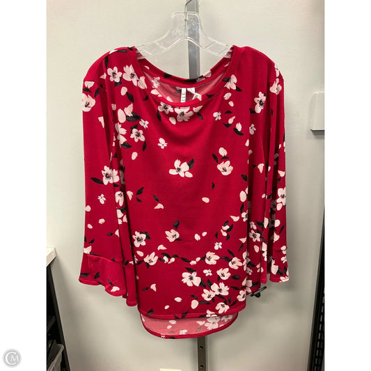 Top Long Sleeve By Elle In Red, Size: Xl