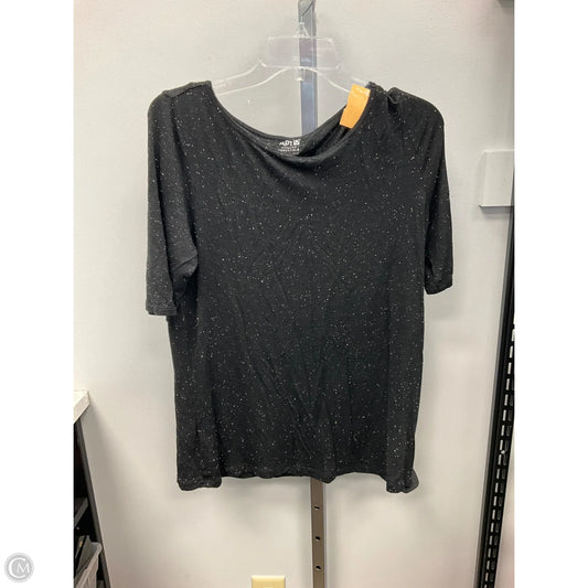 Top Short Sleeve By Apt 9 In Black, Size: L