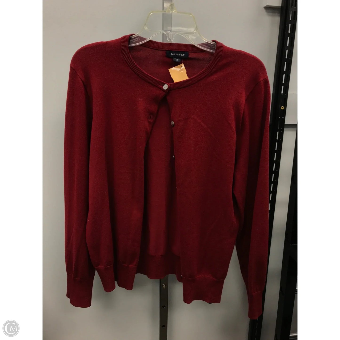 Sweater Cardigan By Lands End In Maroon, Size: S