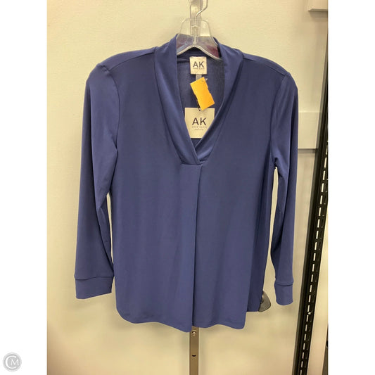Top Long Sleeve By Anne Klein In Navy, Size: Xsp