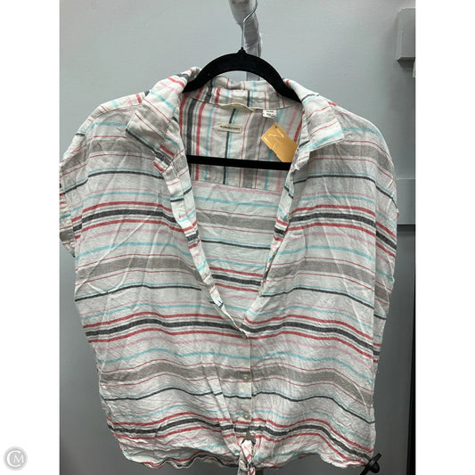 Top Short Sleeve By Weatherproof In Striped Pattern, Size: M
