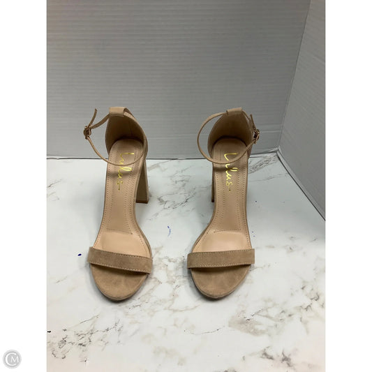 Sandals Heels Block By Lulus In Tan, Size: 7.5
