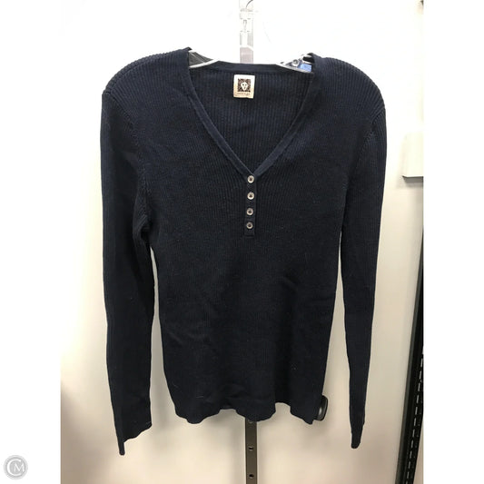 Top Long Sleeve By Anne Klein In Navy, Size: M