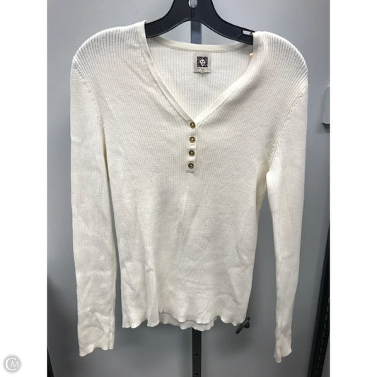Top Long Sleeve By Anne Klein In Cream, Size: M