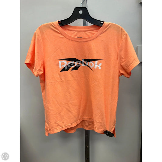 Athletic Top Short Sleeve By Reebok In Orange, Size: S