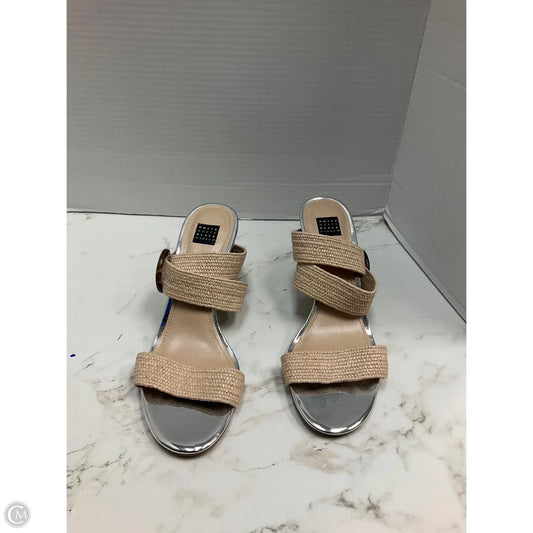 Sandals Heels Block By White House Black Market In Cream, Size: 8.5