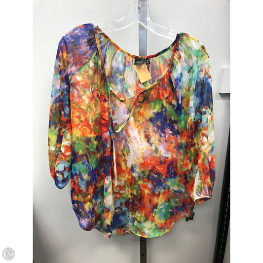 Top Long Sleeve By Saks Fifth Avenue In Multi-colored, Size: M