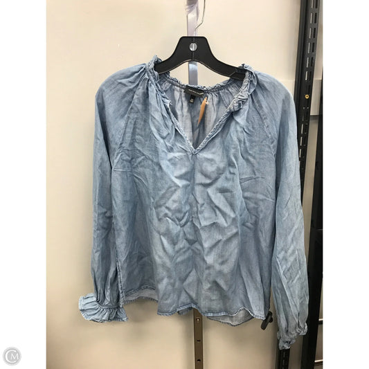 Top Long Sleeve By Who What Wear In Blue Denim, Size: M