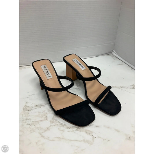 Sandals Heels Block By Steve Madden In Black, Size: 7