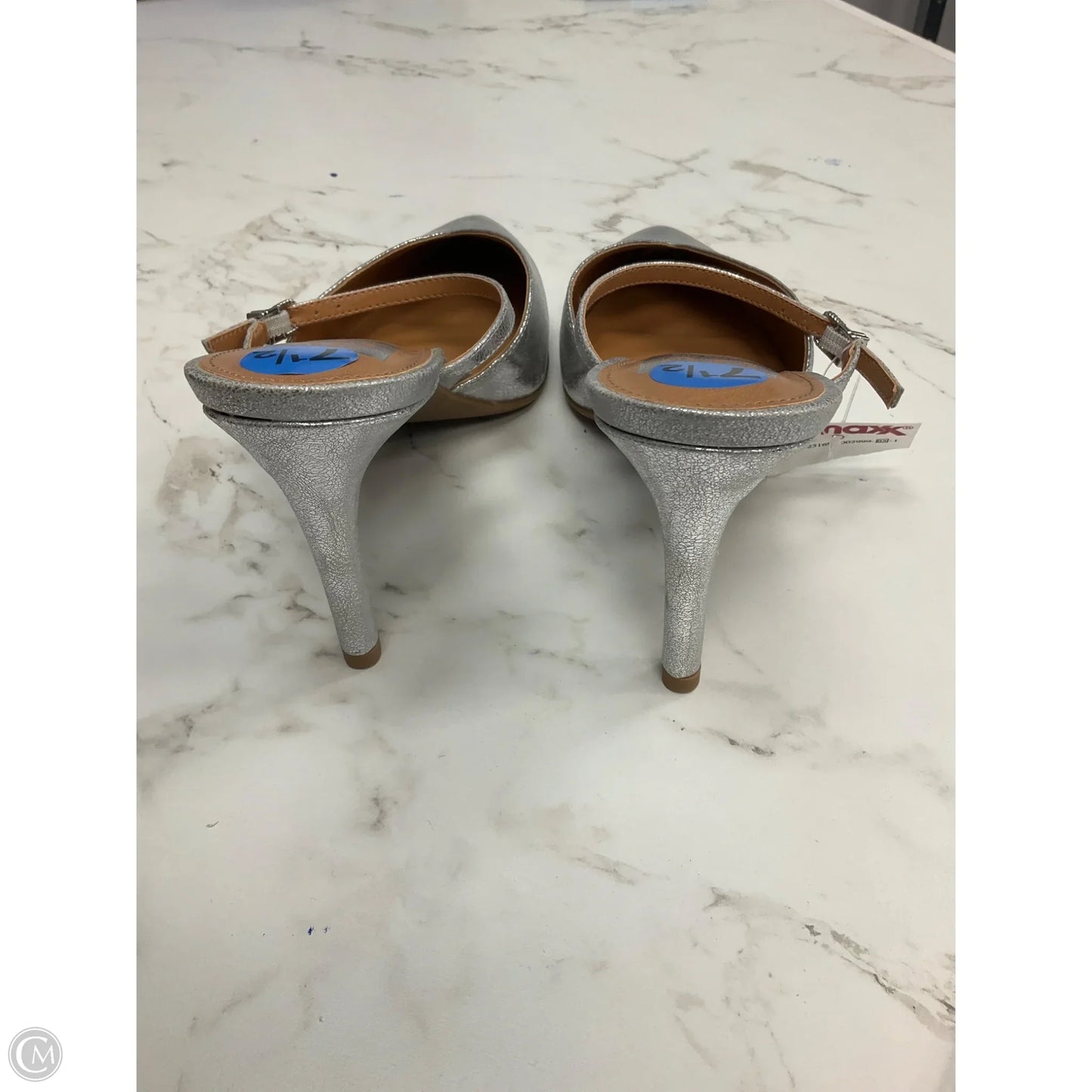 Sandals Heels Stiletto By Dolce Vita In Silver, Size: 7.5