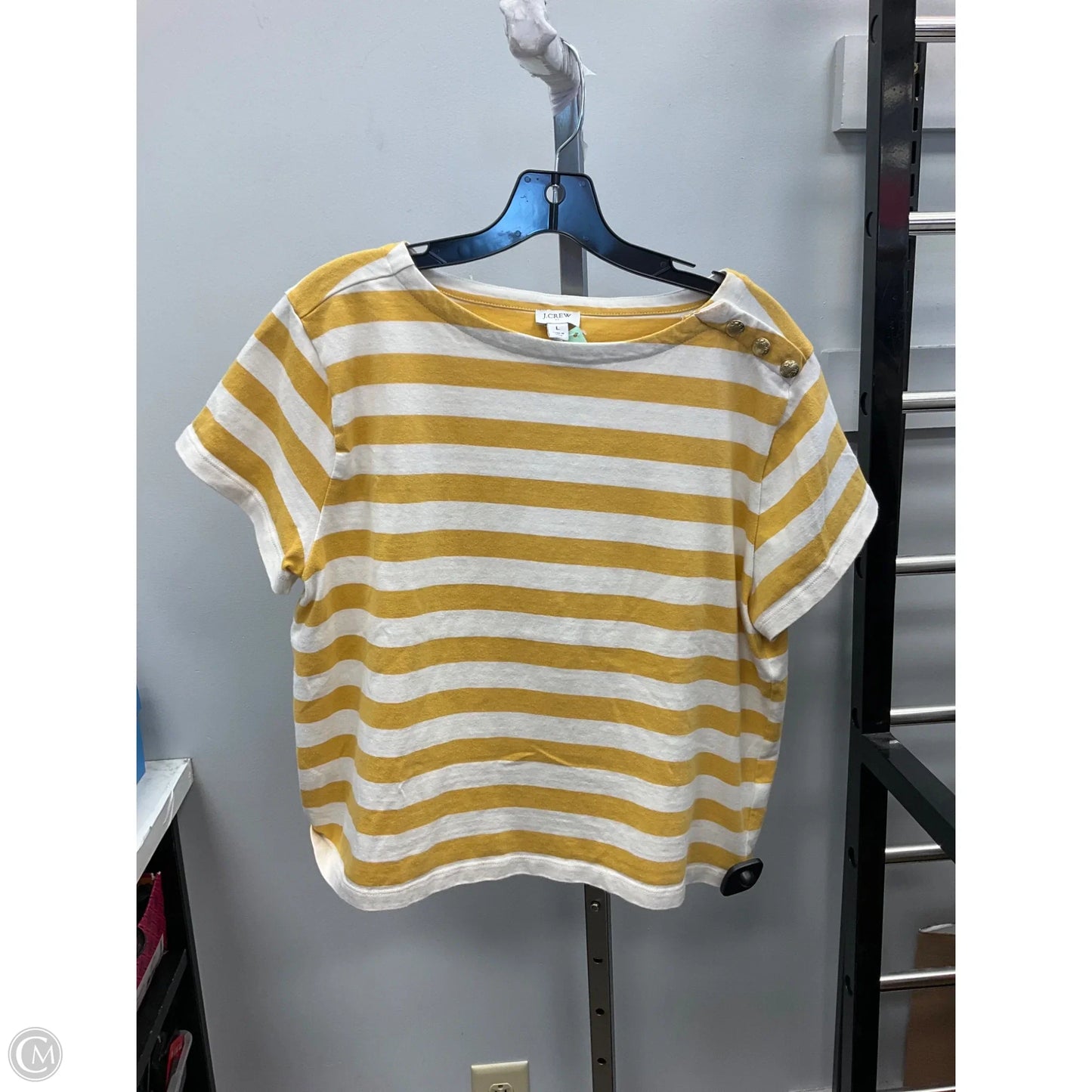 Top Short Sleeve By J. Crew In Striped Pattern, Size: L