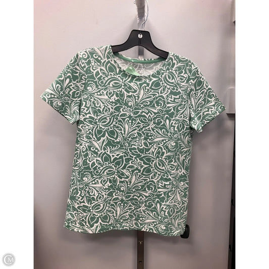 Top Short Sleeve By Talbots In Green & White, Size: Sp