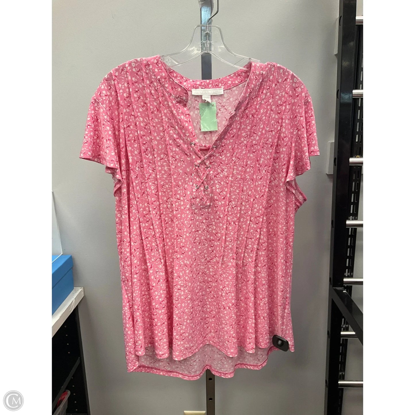 Top Short Sleeve By Cmc In Pink, Size: Xlp