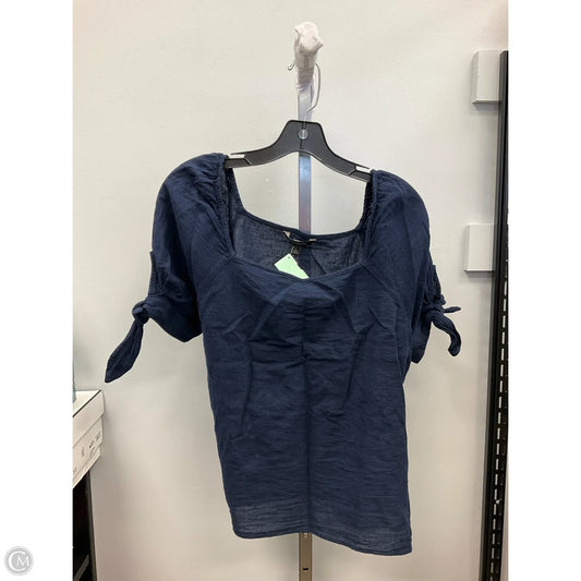 Top Short Sleeve By Banana Republic In Navy, Size: L