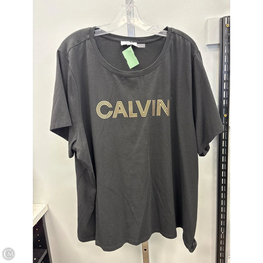 Top Short Sleeve By Calvin Klein In Black, Size: 3x