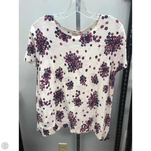 Top Short Sleeve By Loft In Floral Print, Size: Xl
