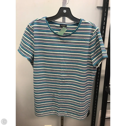Top Short Sleeve By Talbots In Striped Pattern, Size: L