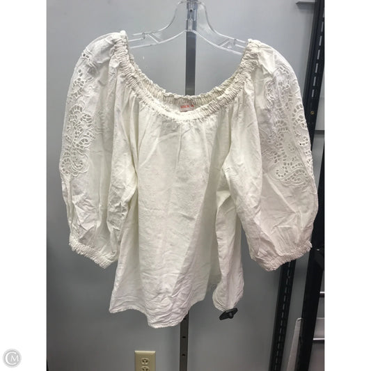 Top Short Sleeve By Knox Rose In White, Size: M