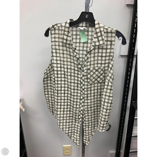 Top Sleeveless By J. Jill In Green & White, Size: Lp